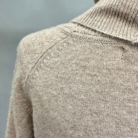 Quince Mongolian Cashmere Turtleneck Sweater Dress in Oatmeal Size Medium - Picture 9 of 15